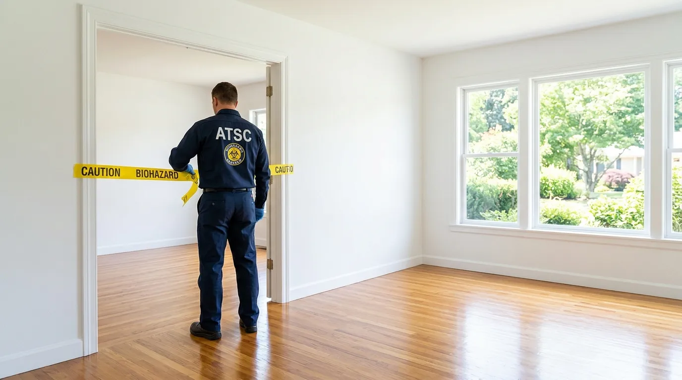 Certified biohazard cleanup crew performing Decomposition Cleanup in Fairburn